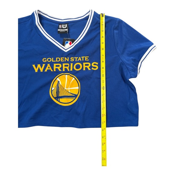 Golden State Warriors Womens Blue Cropped Jersey Shirt NBA Fan Gear - Picture 5 of 5